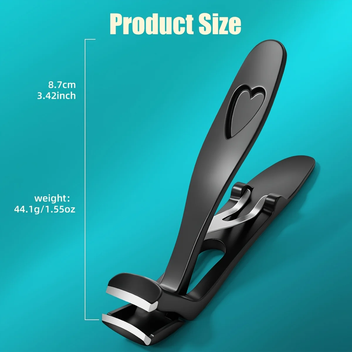 Nail clippers with large openings sharp edges easy trimming of thick and hard nails Handle with heart-shaped design anti slip