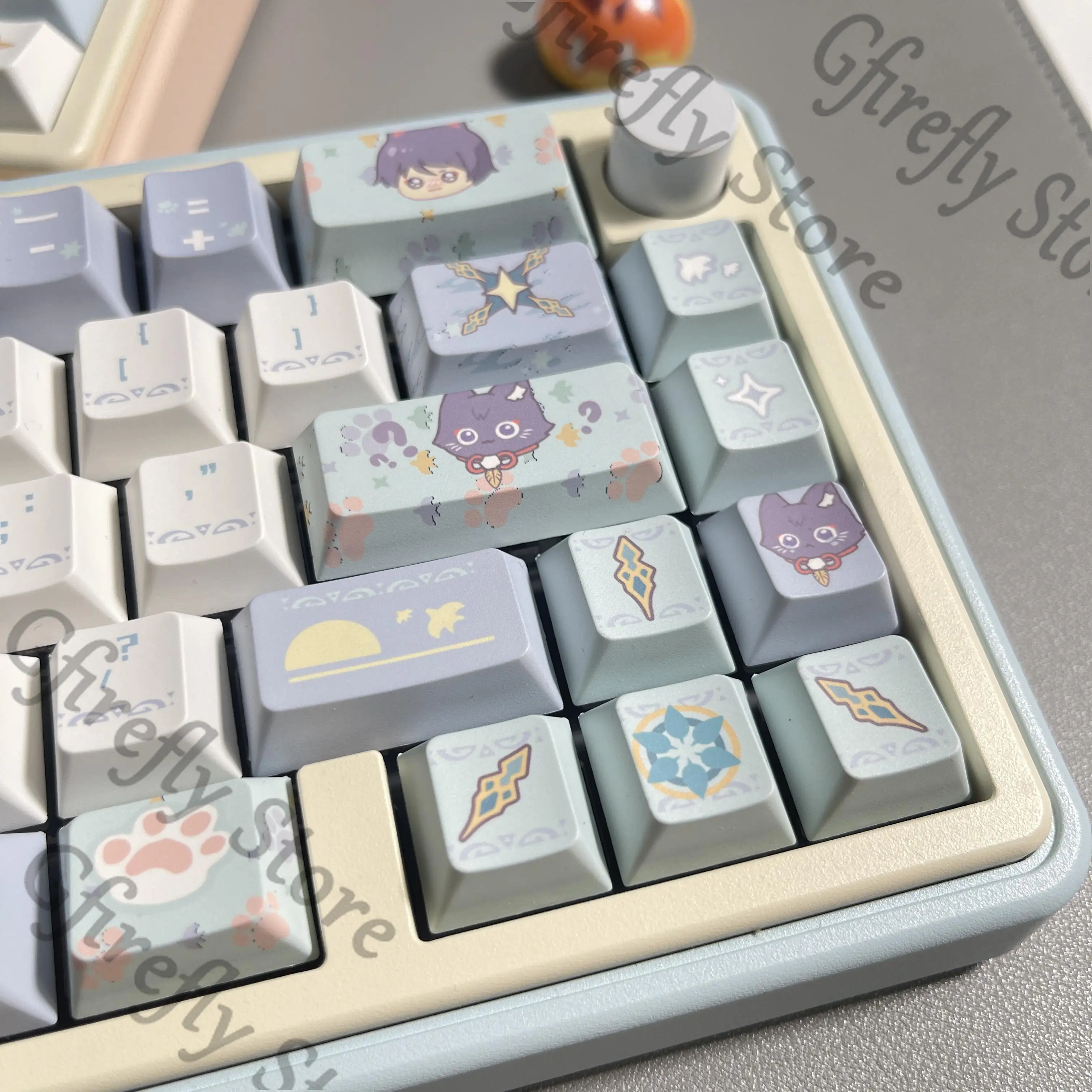 Balladeer Sigewinne Cosplay Keycaps Anime Resin Genshin Impact Mechanical Keyboard Computer Key Cap Collection Cute Hi75 Hi8