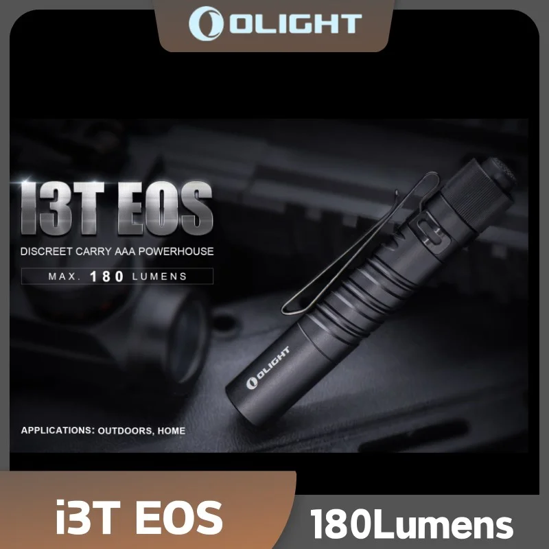 Olight i3T EOS Mini Keychain Flashlight 180Lumens With AAA Battery Small And Mighty Unique Style Highlight