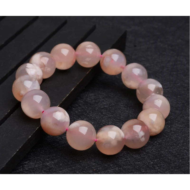 Natural MadagascarSweet Moisturizing Pink Female Cherry Agate Bracelet Ornament