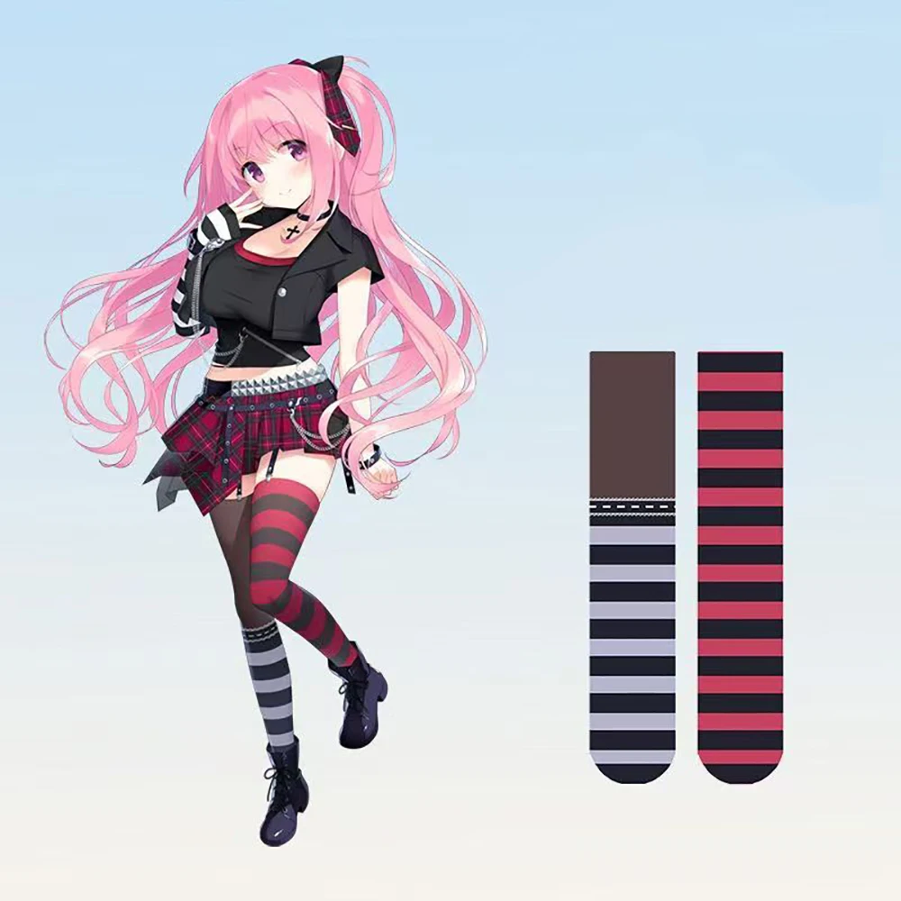 2026 new anime Annie Lis cos printed stockings anime game C suit matching stockings striped socks female