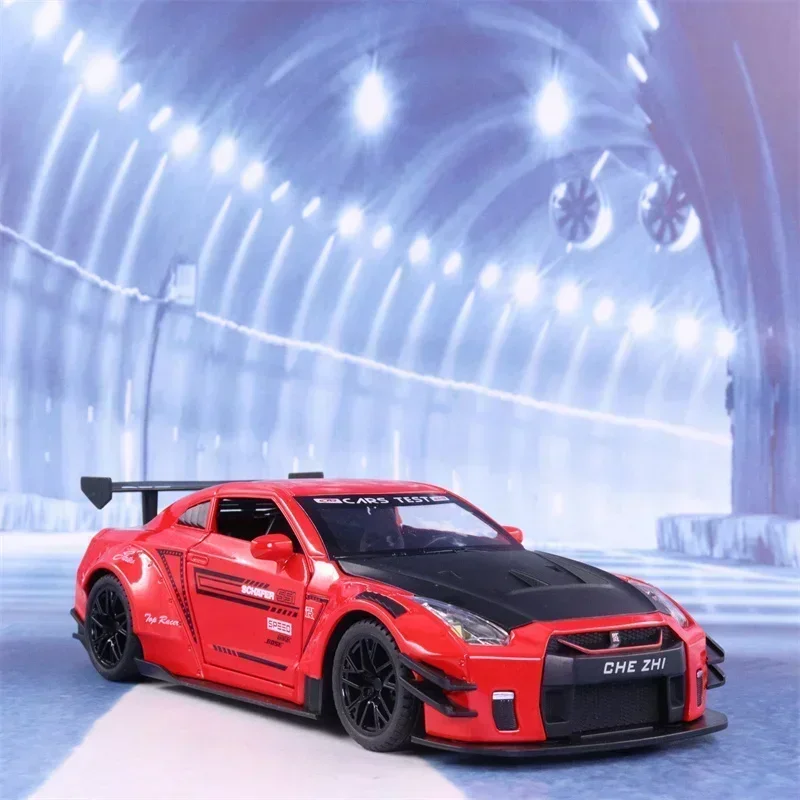 1:24 Nissan GTR R35 Diecasts Veículos de brinquedo de metal modelo de carro de brinquedo simulação puxar para trás coleção brinquedos infantis