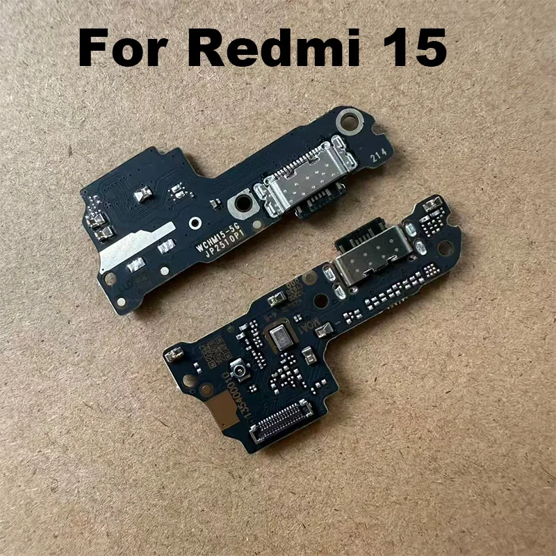 

For Xiaomi Redmi 15 USB Charging Dock Port Mic Microphone Connector Board Flex Cable 4G 5G Parts Replacement