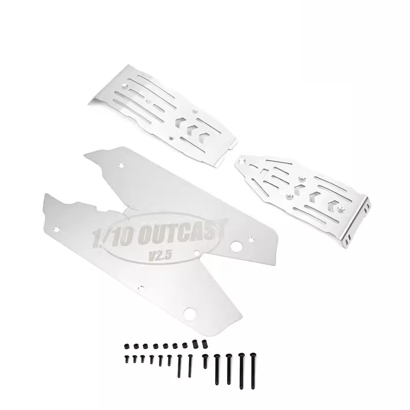 304 stainless steel chassis protection plate applied to ARRMA 1/10 OUTCAST 4S V2.5 RC remote control off-road vehicle