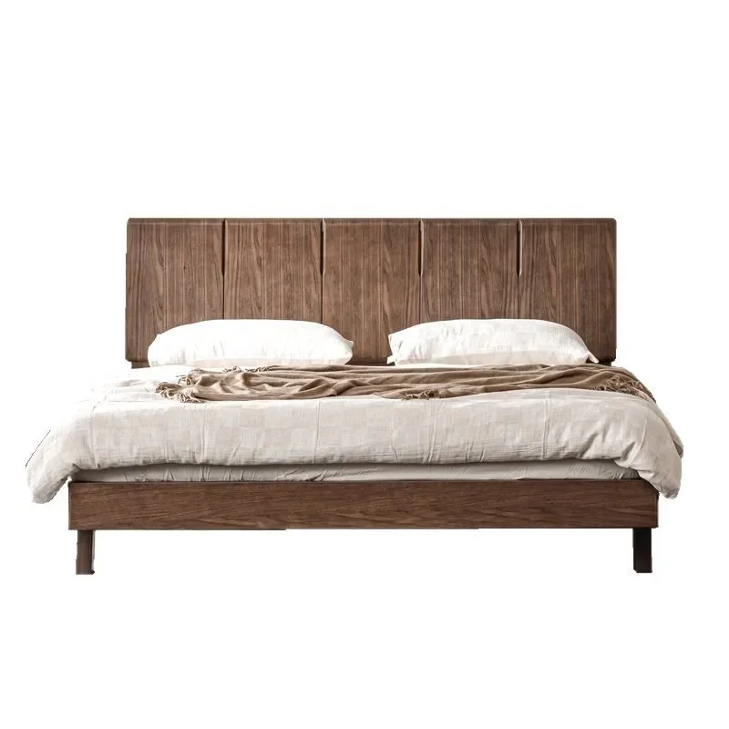 

Chinese black walnut solid wood , small master bedroom big , double bed
