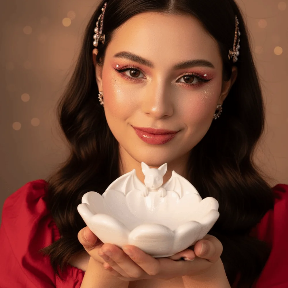 PLA 3D Printed Bowl Matte Lightweight Bat Snack Tray Dual-styled Eco-friendly Ghost Candy Dish Jewelry Display