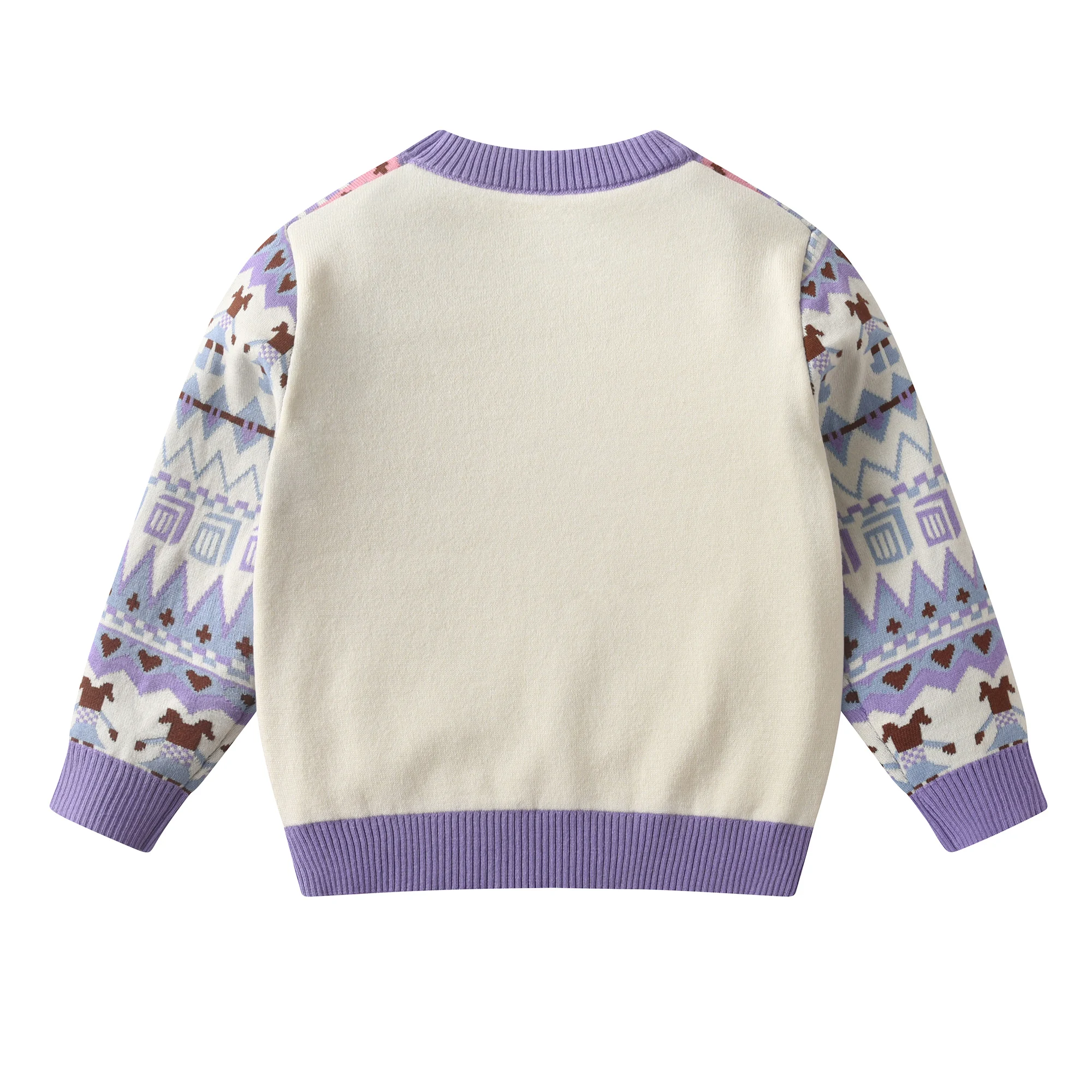 سويت شيرت بنمط الفتيات - بلوفر قطني ناعم بأكمام طويلة ورقبة مستديرة للأطفال والبنات (نمط الخريف والشتاء)