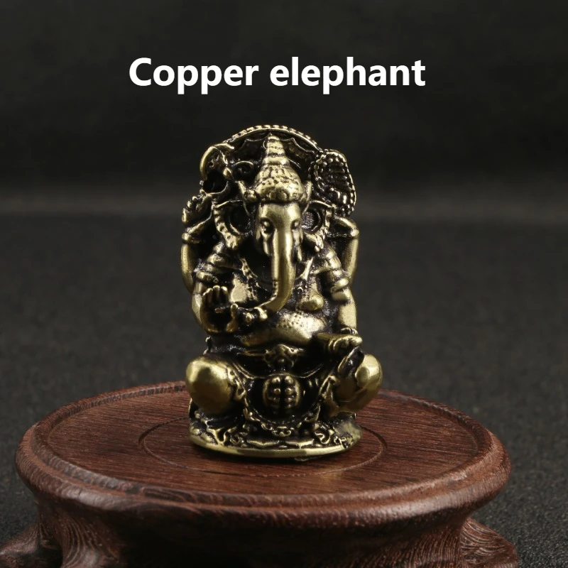 

Thai Elephant God Bronze Elephant Nose God of Wealth Ancient Copper Crafts Decoration Collection Handheld Items