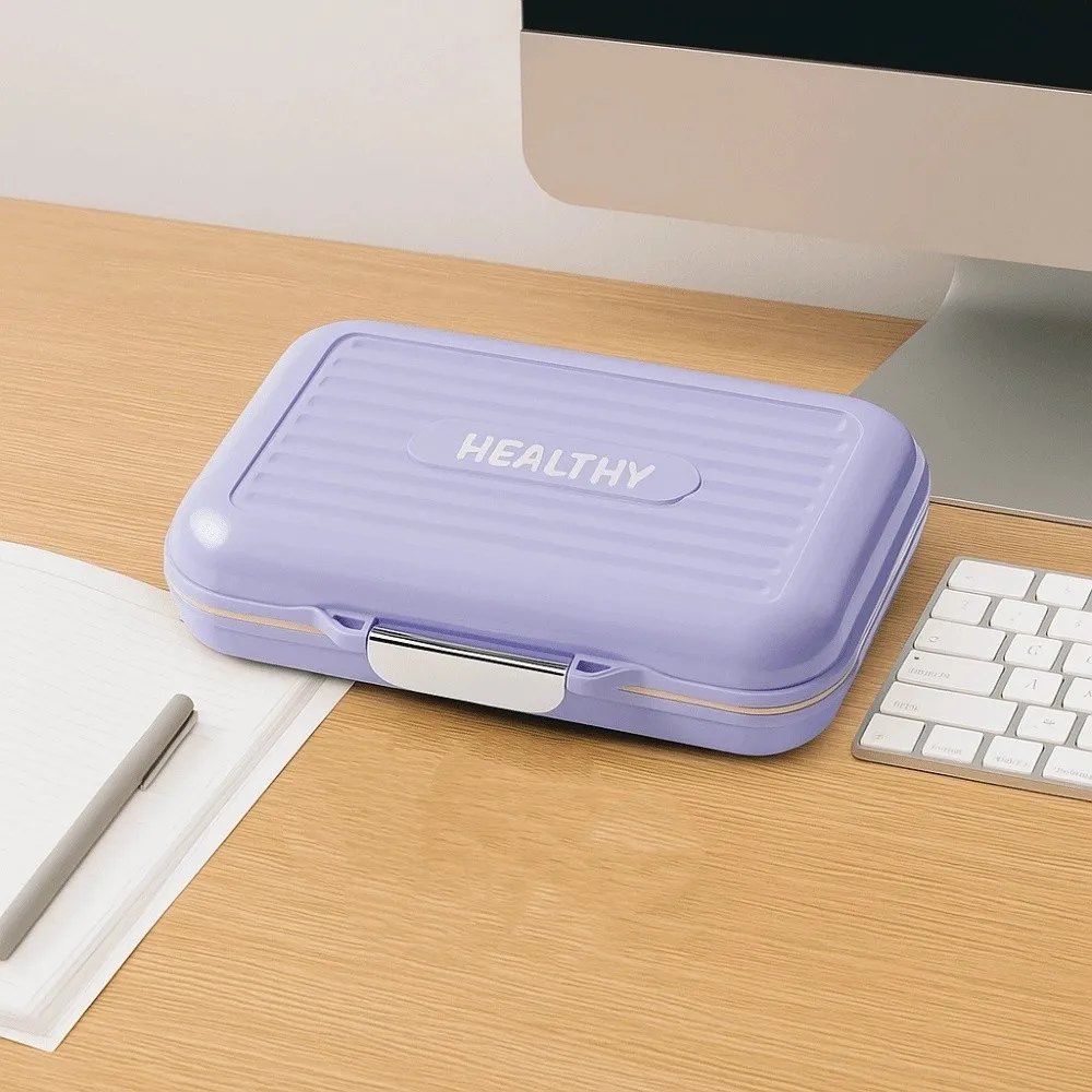 7 Day Pill Box Plastic Sealed Damp-proof Portable Pill Container Daily Compartments Waterproof Pill Storage Box Travel Home Use