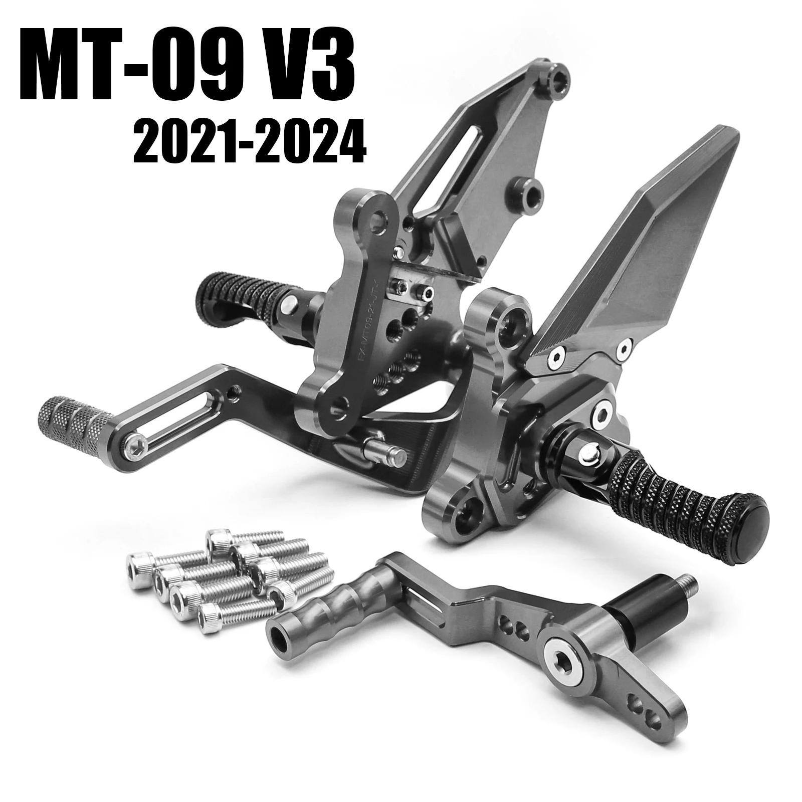 2024 2023 For Yamaha MT-09 V3 FZ09 2021 2022 CNC 7075 Aluminum Rearset Footpeg Footrest Rear Set Foot Peg Pedal MT09 MT 09 FZ-09