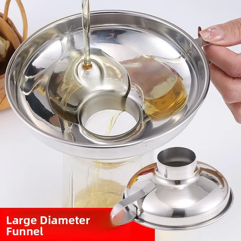 Embudo de Cocina de Acero Inoxidable de Gran Diámetro, Embudo de Boca Ancha para Encurtidos, Embudo para Alimentos, Embudo para Mostaza, Embudo para Aceite y Vinagre, Uso Doméstico