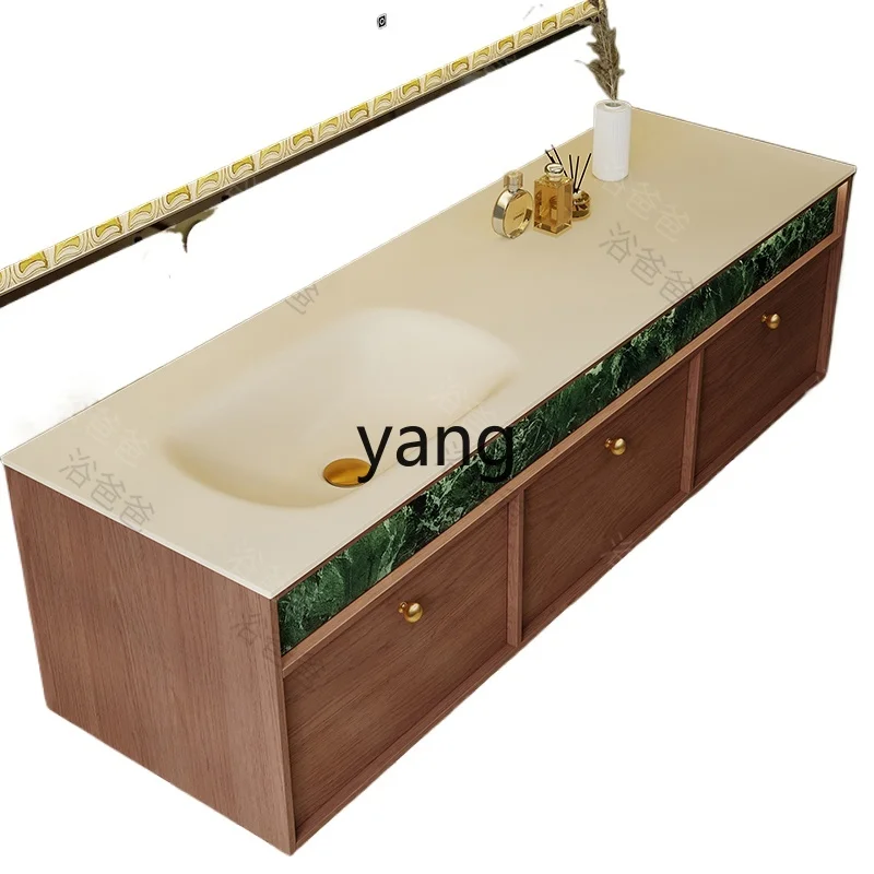 

CX rock slab hot bending seamless integrated basin bathroom cabinet combined toilet washstand