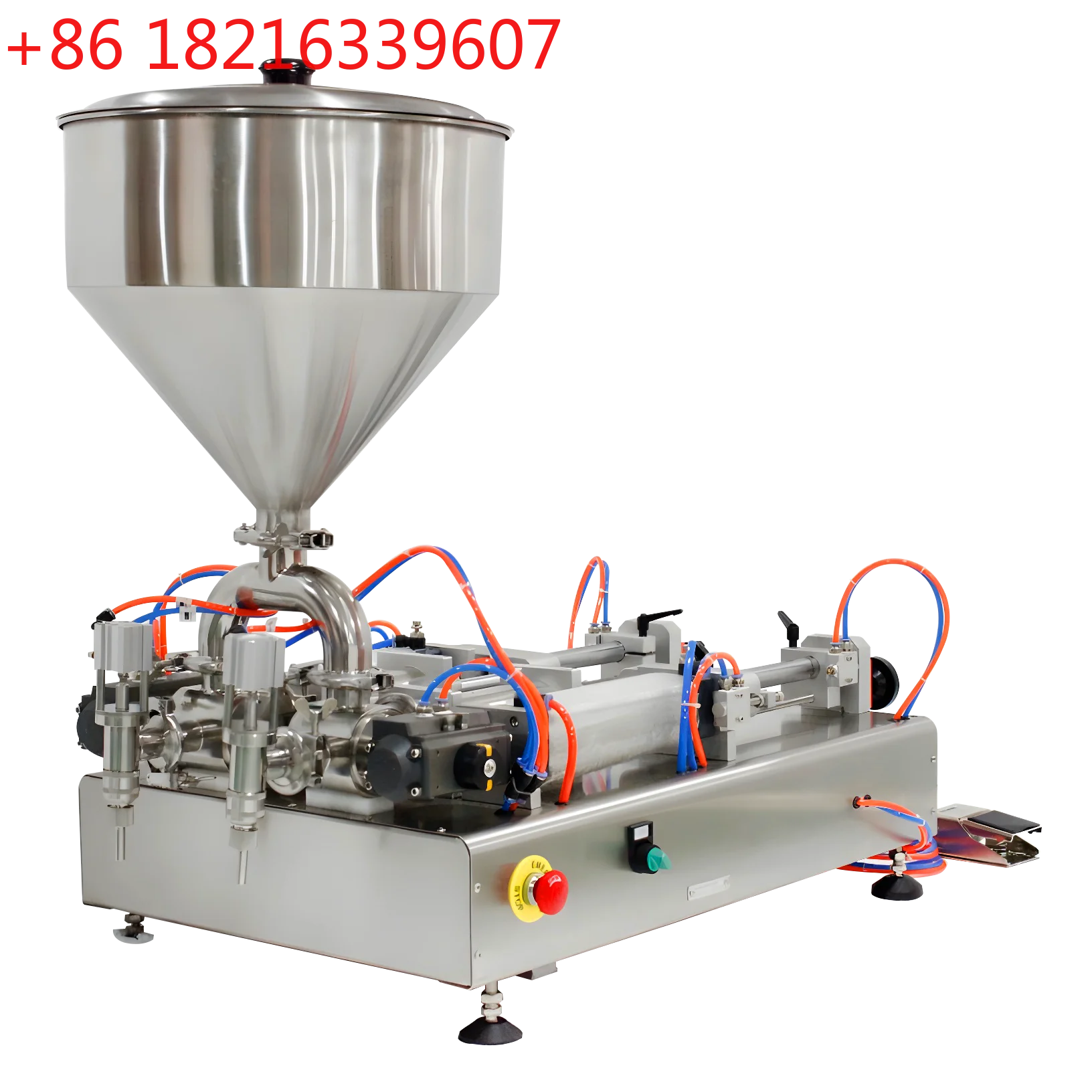 YAO (free shipping) Full Pneumatic Two-head Cream Filling Machine with hopper (filling Machine for Jam, Mayonnaise, Sauce, Balm)