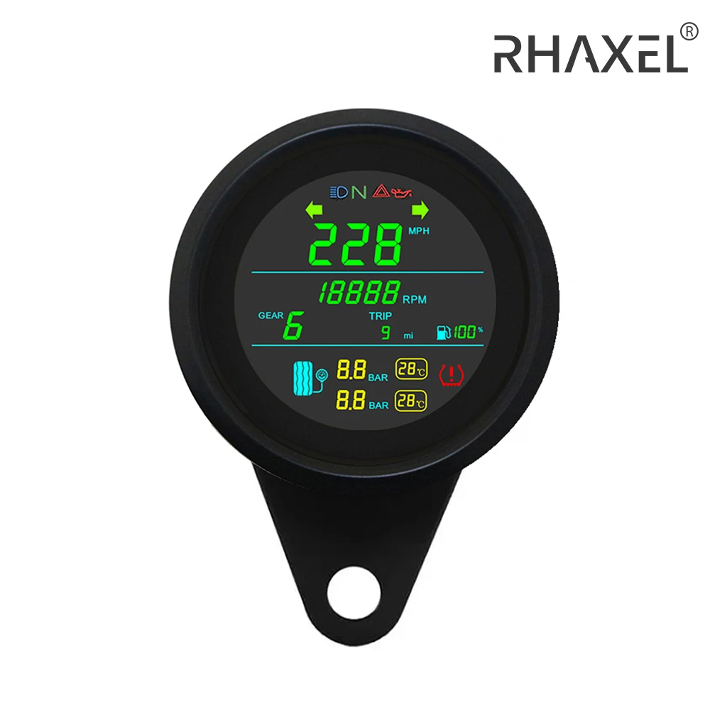 

Цифровой GPS-спидометр RHAXEL 85 мм для автомобиля: одометр, тахометр, вольтметр, указатель уровня топлива с сигнализацией давления в шинах и температуры