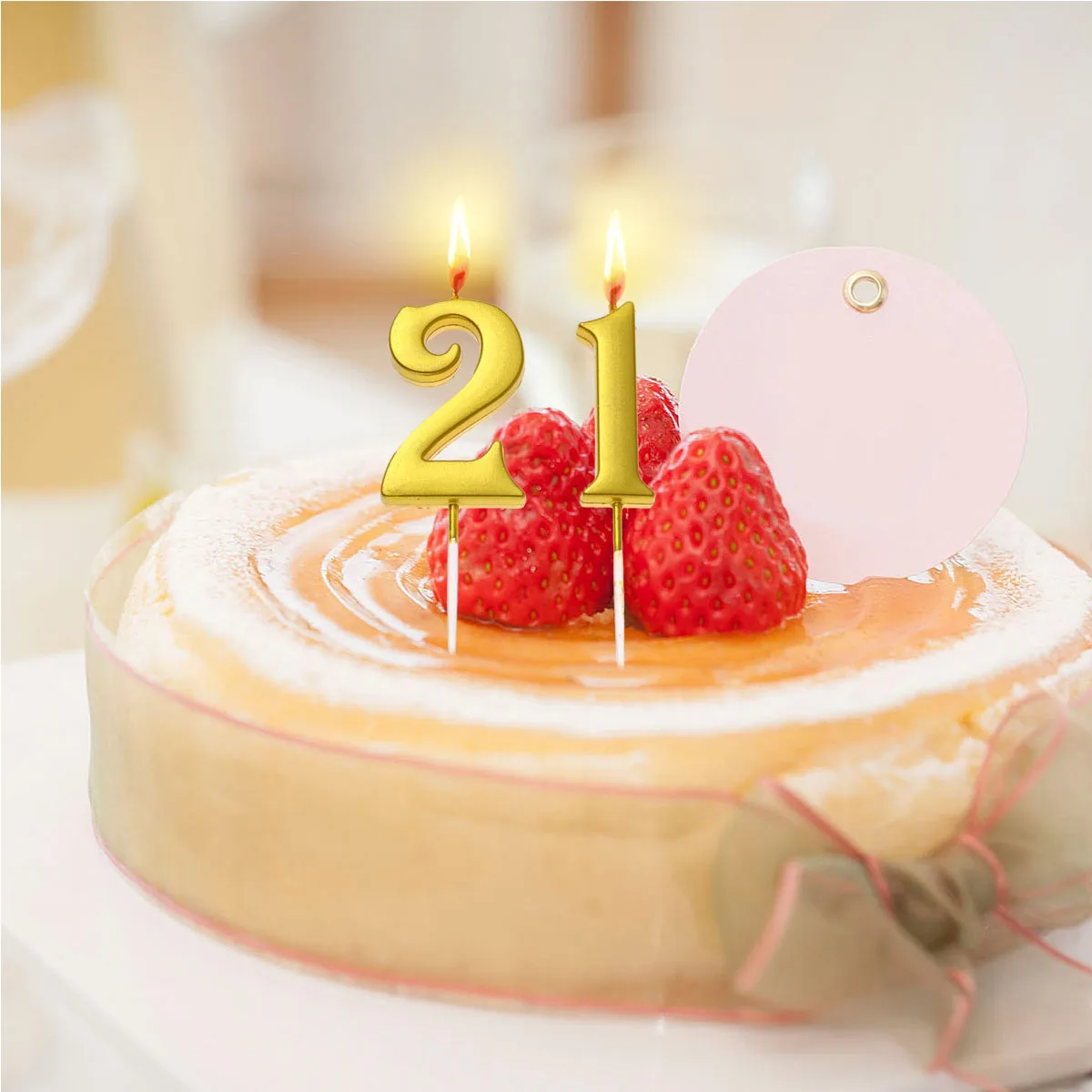 

Birthday Glitter Number Candles Smokeless Wax Cake Decoration Party Wedding Celebration Golden For Adults
