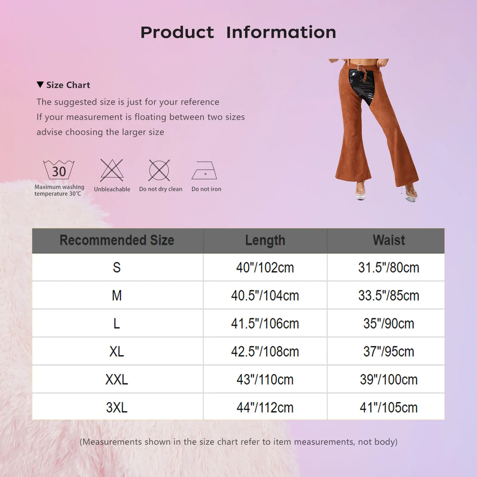 النساء خمر راعية البقر الغربية الفصول السراويل قابل للتعديل الخصر الجوف خارج كاوبوي السائق السراويل واسعة الساق السراويل لركوب الدراجات النارية #6