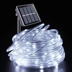 Solar Rope Lights 5/10/20M White Solar Led Tube Fairy Lights Waterproof For Outdoor Garden Tub Street Decor 8 Modes String Lamps