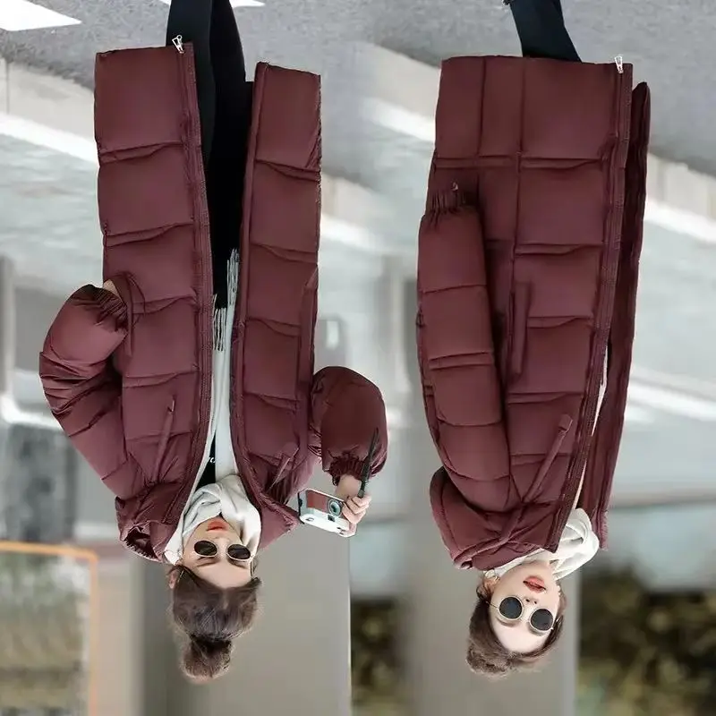 

2025 Women Winter Warm Thicken Down Cotton Jacket New Women Loose Large Size Cotton Coat Korean Women Long Parka Women Outwear