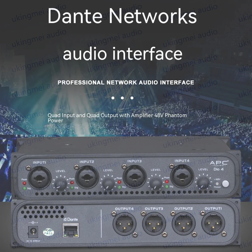 

Dante Audio Interface 4 Channels Network Audio Interface Microphone Line Balanced Unbalanced Input With 48V Phantom Power Supply