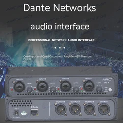Dante Audio Interface 4 Channels Network Audio Interface Microphone Line Balanced Unbalanced Input With 48V Phantom Power Supply