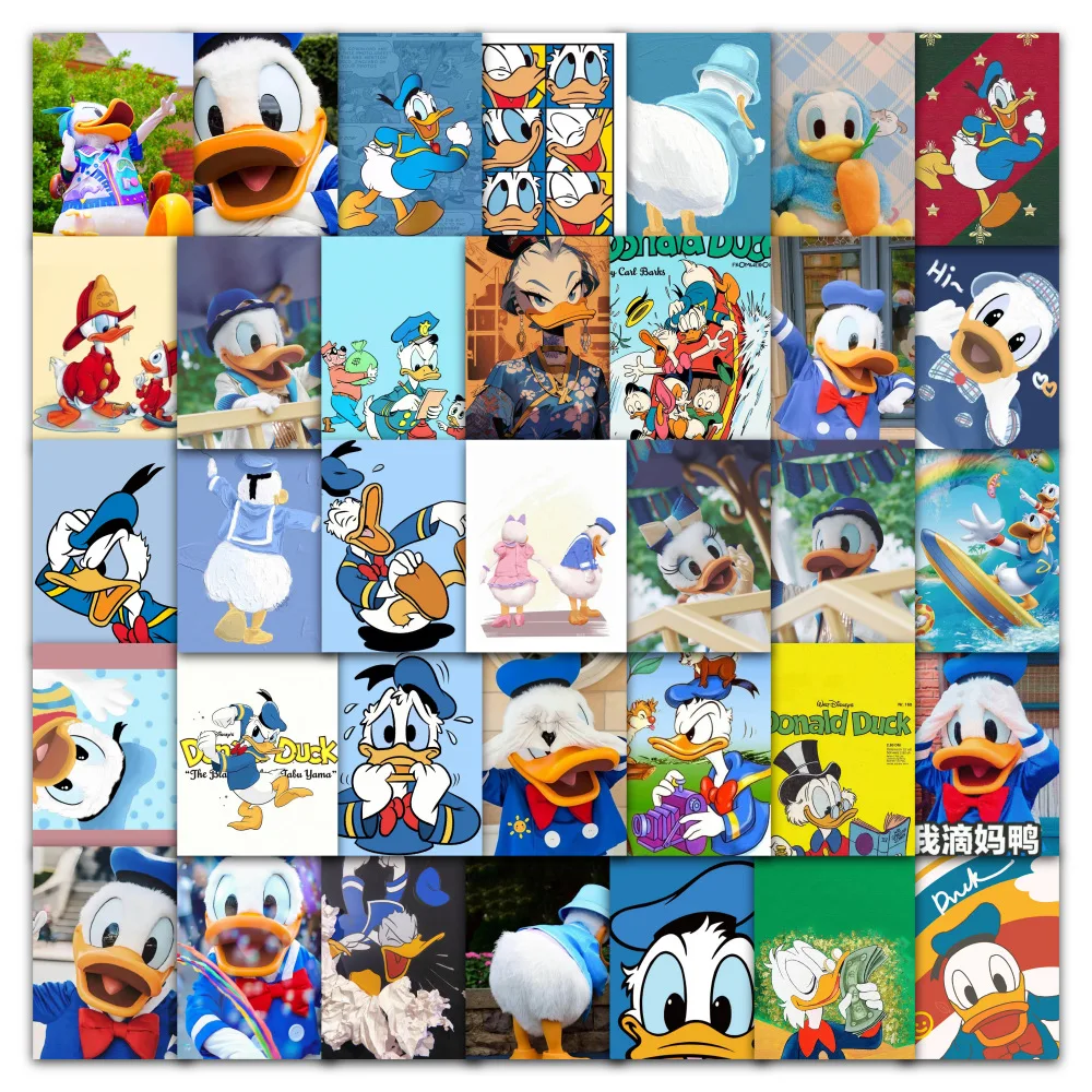 10/30/60PCS Disney Cartoon Donald Duck Sticker DIY Phone Laptop Luggage Skateboard Graffiti Decals Fun for Kid Gift