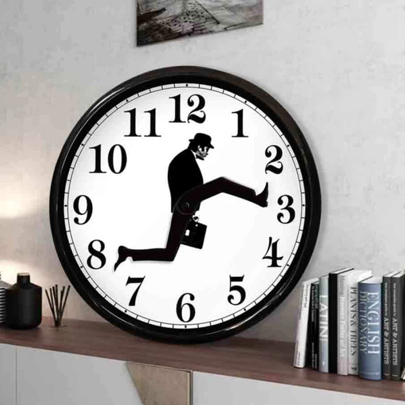 Monty Python Inspired Silly Walk Wall Clock Creative  Silent Mute Clock Wall Art for  Home Living Room Decor Wall Clocks Decor