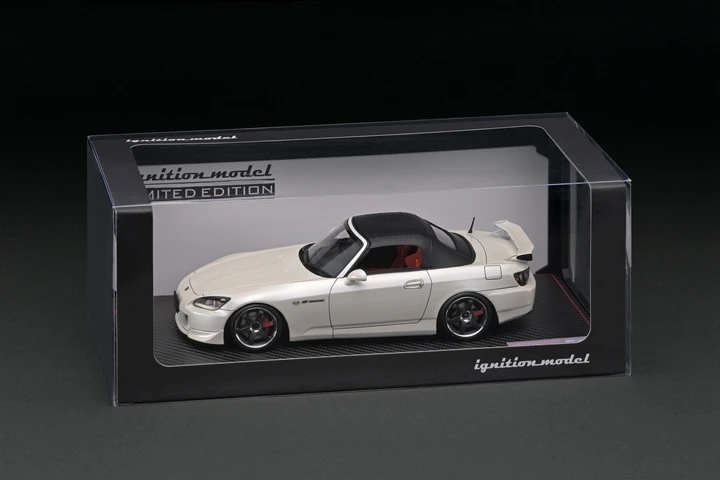 IG 1:18 S2000 AP2 blanco con motor JDM simulación Edición Limitada resina Metal estático coche modelo juguete regalo