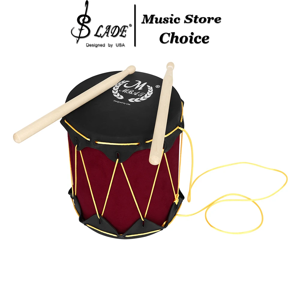 M MBAT Indian Drum Rubber Skin Drums with Drumsticks Hand Drums Professional Percussion Instrument Ideal Early Educational Tools