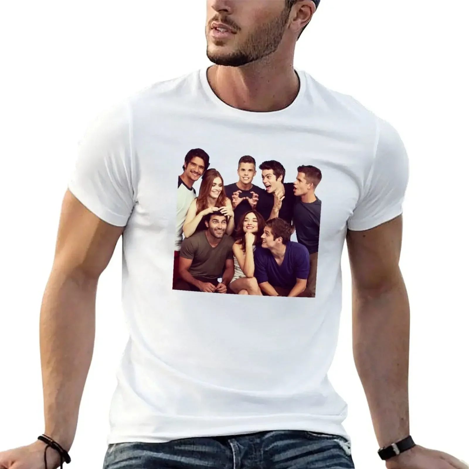 teen wolf cast T-Shirt graphics animal prinfor boys cute tops shirts graphic tee mens graphic t-shirts big and tall