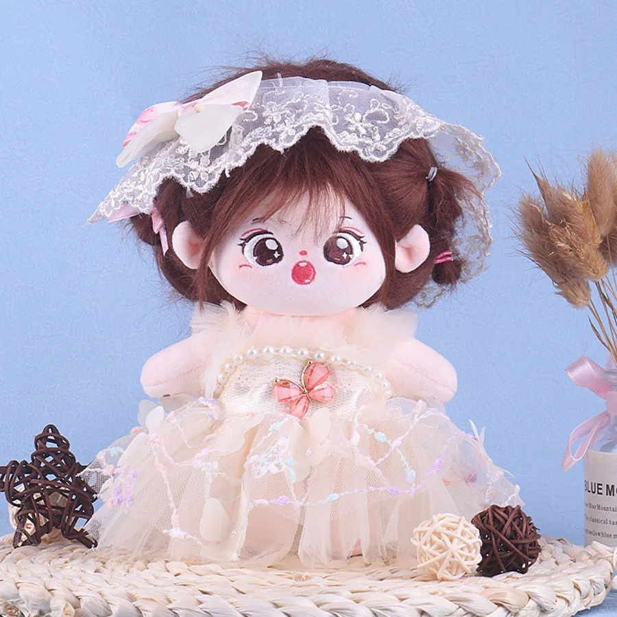 

Cotton doll 20cm cm baby clothes star doll normal body fat body naked baby DIY summer dresses