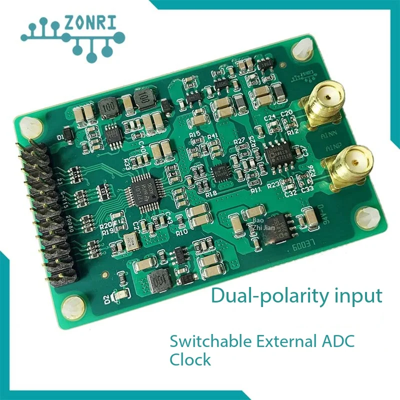 ADS127L01 24-Bit 8-Channel High-Resolution ADC Module 512kSPS, ±10V Input, Low Noise SPI