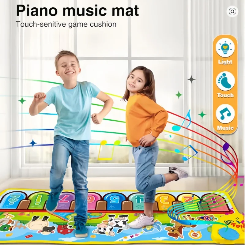 Children's Floor Piano Dancing Mat 30*85cm Music Piano Pad Instrument Enlightenment Toy for Boys and Girls as a Gift