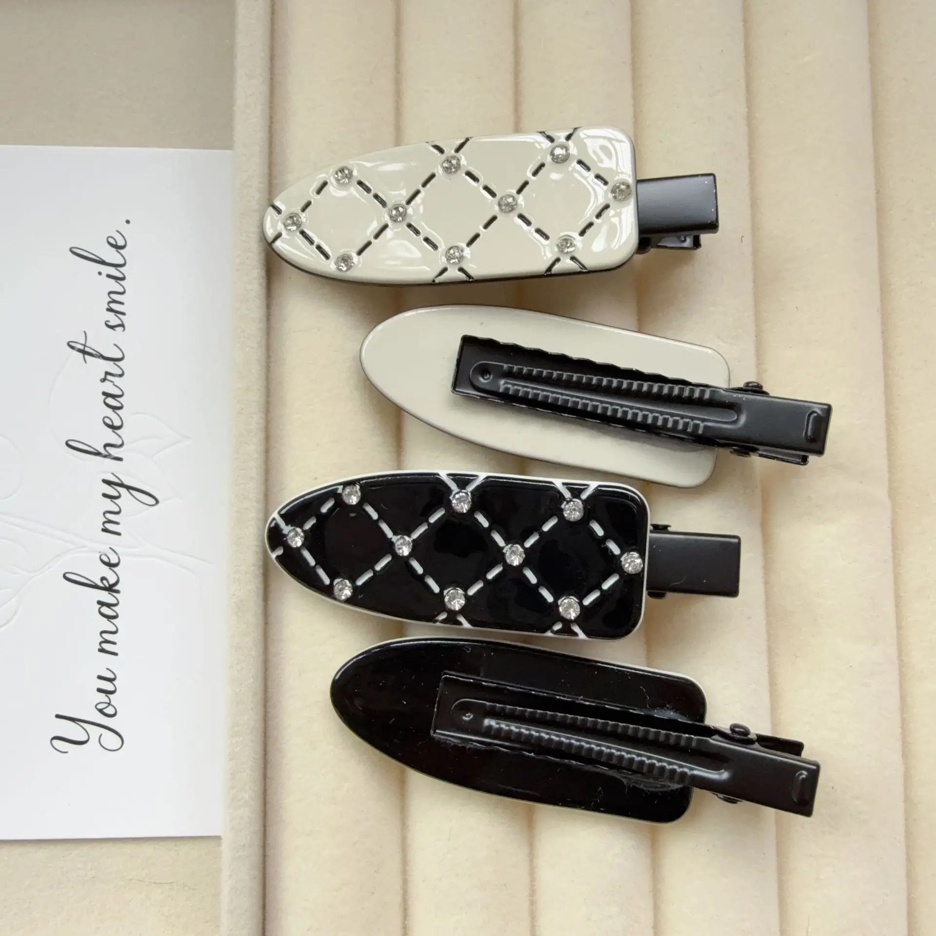 Pattern with Diamonds Makeup Seamless Duck Bill Clip Hairpin Forehead Broken Hair Bangs Clip Hairpin Headdress