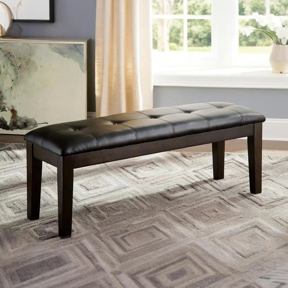 مقعد طعام منجد باللون البني الداكن الكلاسيكي من Ashley Haddigan