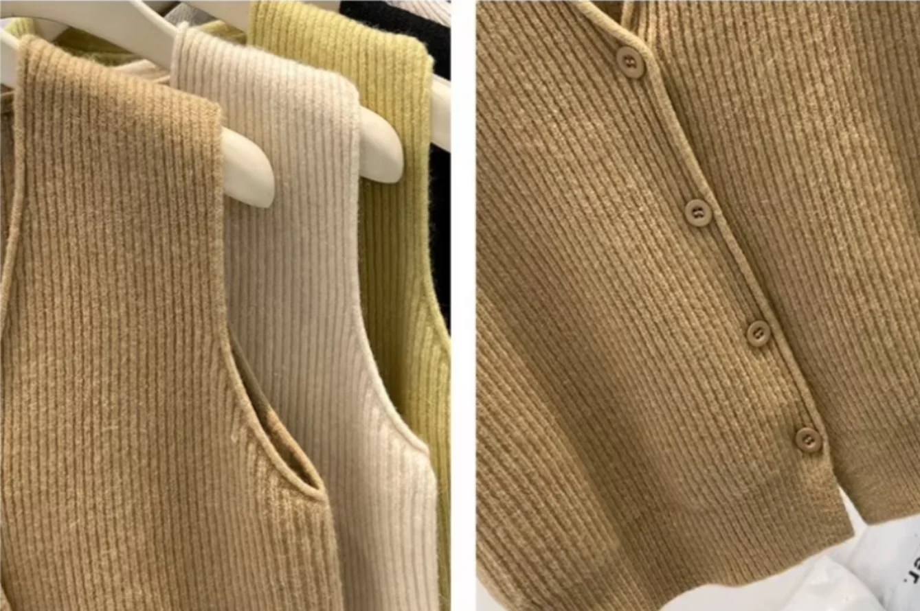 Soft Sweater Vest for Women Fashion Korean Style Solid Simple Single Breasted V-neck Spring Students Clothing All-match Chic