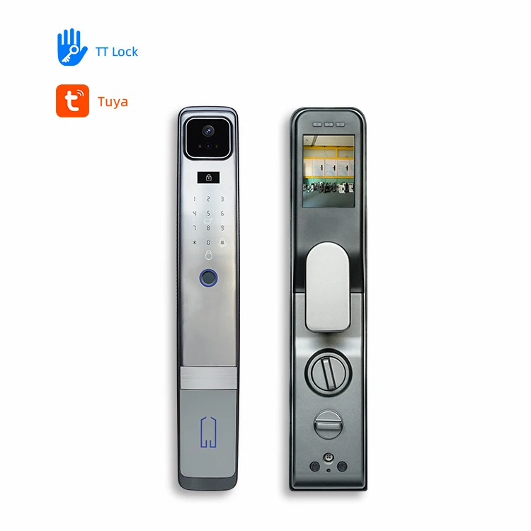 Face Recognition Smart Door Lock Household Anti-Theft Door Automatic Fingerprint Lock Entry Door Password Lock with Peep