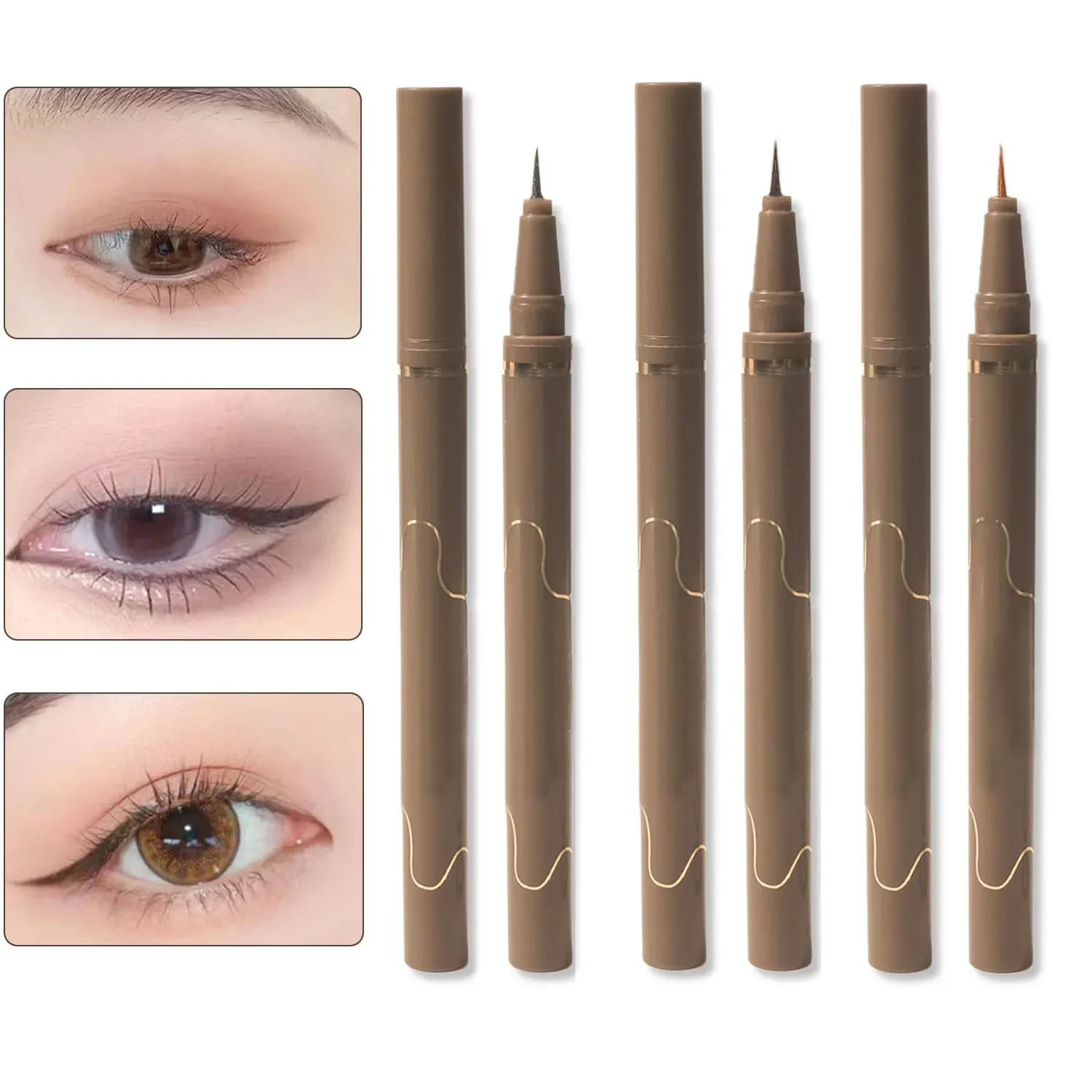 Ultra Dunne Zwartbruine Onderste Wimper Eyeliner Pen Waterdichte Duurzame Gladde Liggende Zijderups Ogen Liner Potloden Oog Make-Up Tools