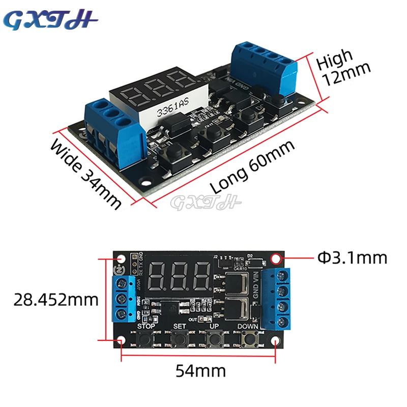 5V 12V 24V MOS Switch Trigger Cycle Timing Delay Module controllo dell'elettrovalvola