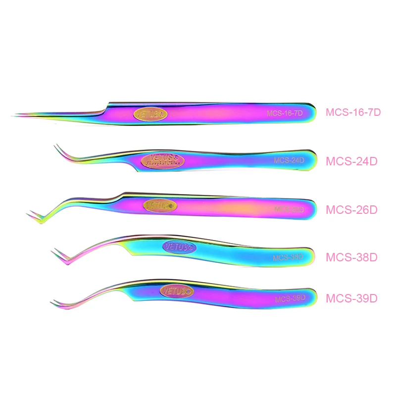 100 % Vetus Original MCS-Serie, neuer Stil, Premium-Wimpernpinzette, ultrafeine Spitze, verbessert für 3D-6D-Wimpernverlängerungen – Detail 1