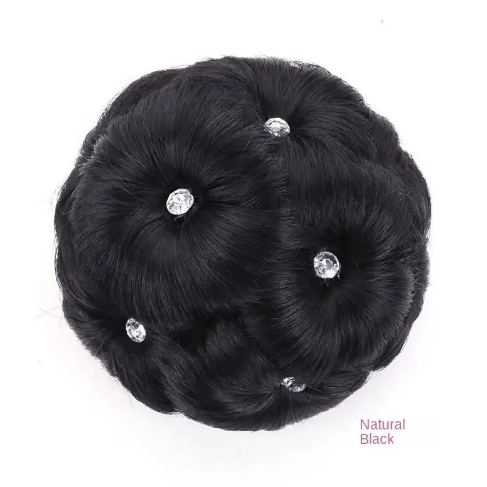 

Fashion Wig Synthesis Curly Chignon Elastic 9 Flowers Hair Extension Clip Donut Hairpiece Hair Clips