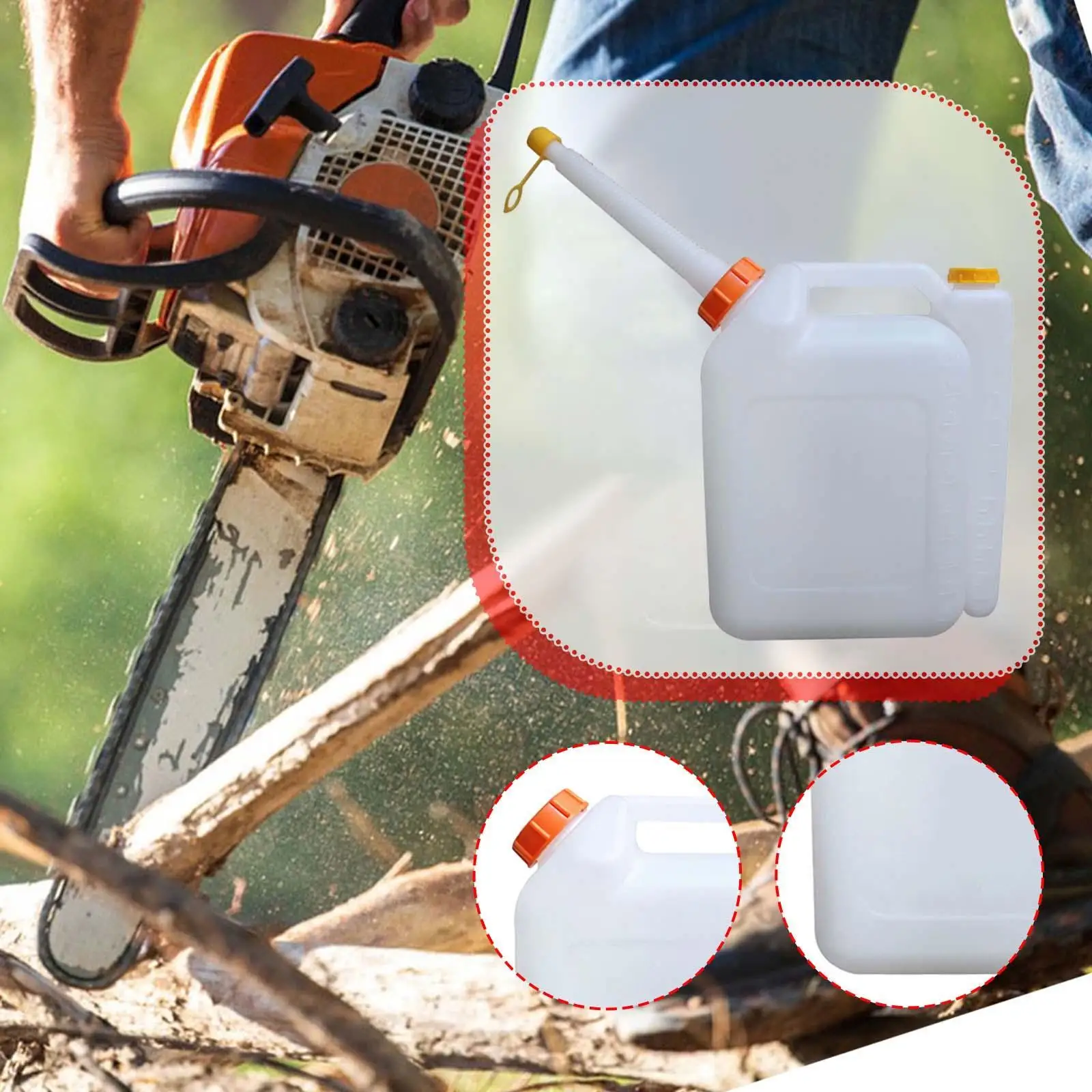 Botella mezcladora de aceite, recipiente grueso para motor de 2 tiempos, dispensador de medición de 10L, mezcla de combustible, contenedor de gasolina para cortacésped