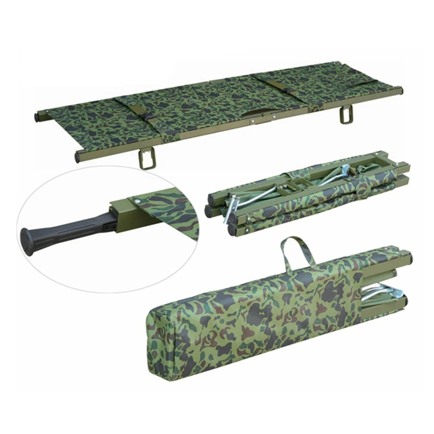 

Factory Direct Camouflage Aluminum Alloy Outdoor First Aid Rescue Folding Stretcher With Bag