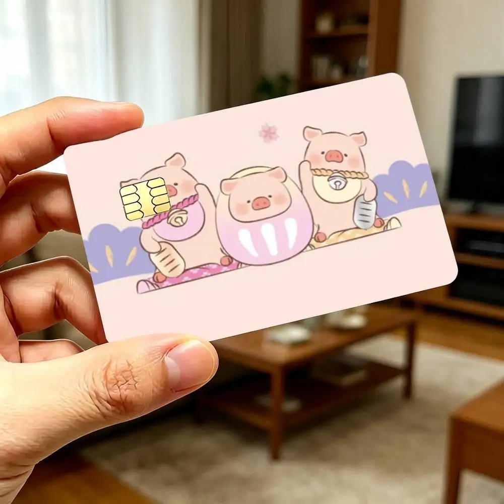 L-LuLu The P-Piggy Cute High‑Def Game Chip Decals Credit Card Tiny Waterproof Vinyl Decor Practical Present