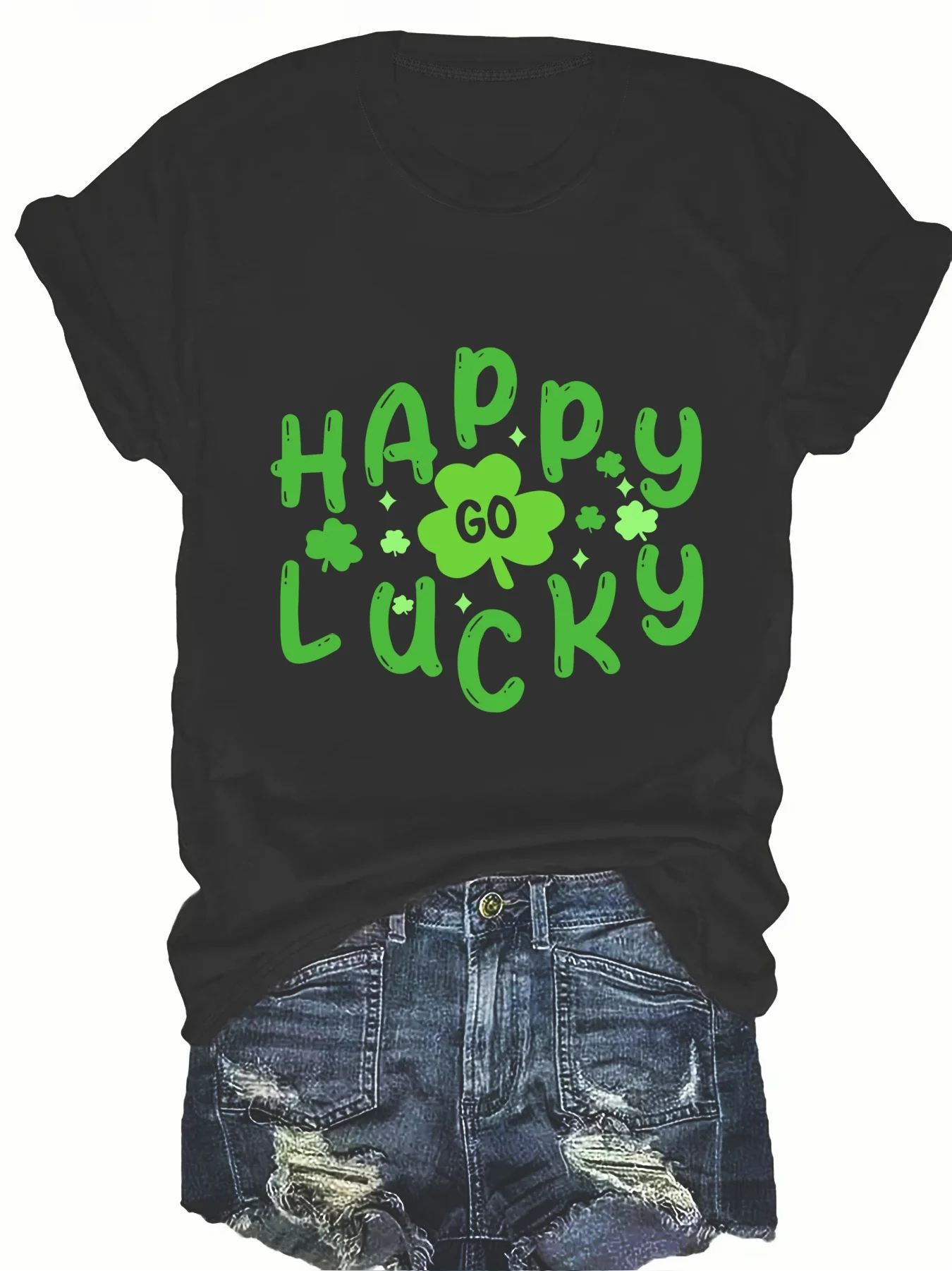 

Fashionable Letter Pattern Print round Neck Short Sleeve Top for Women Stylish Casual Graphic T-Shirt