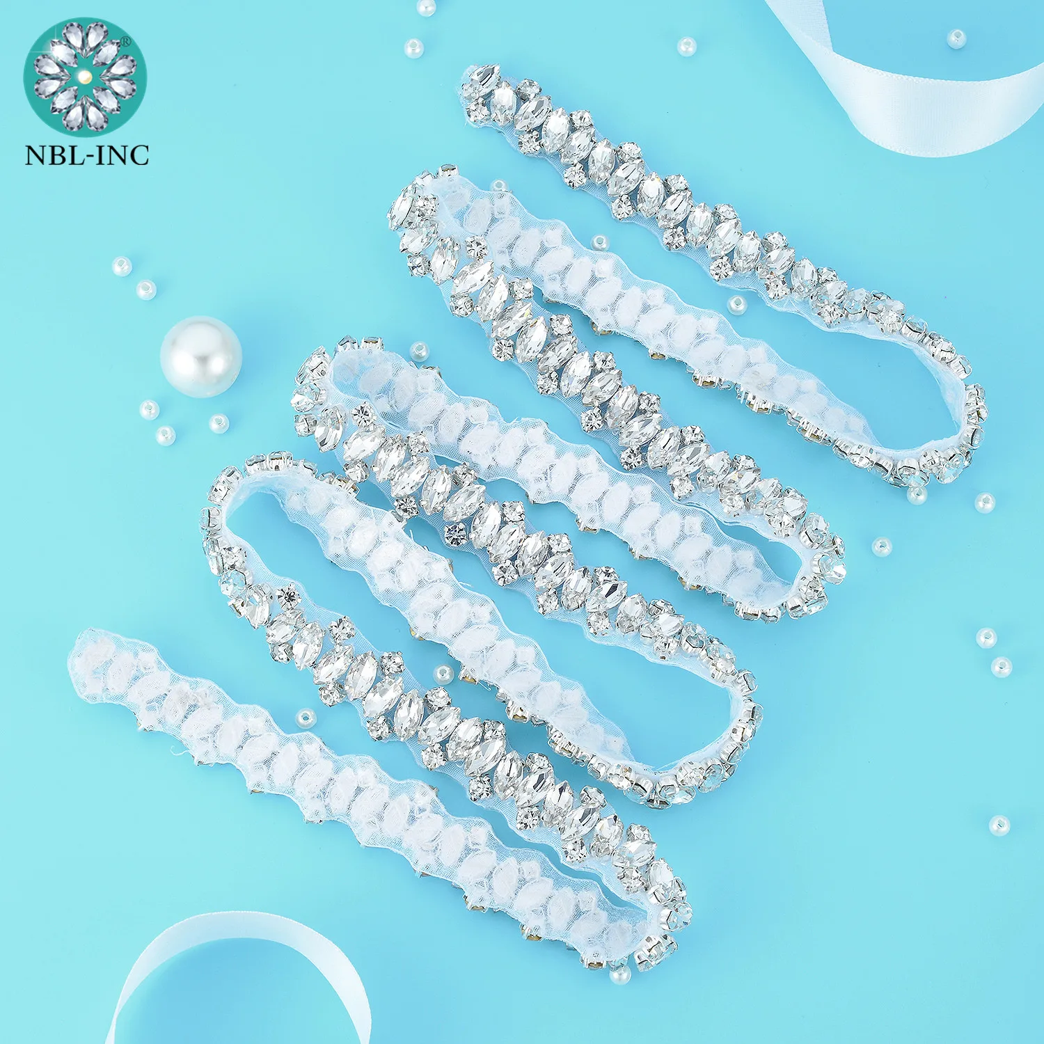 

(10 yards) Wholesale silver rhinestone applique trim iron on sew on for dress WDD1127