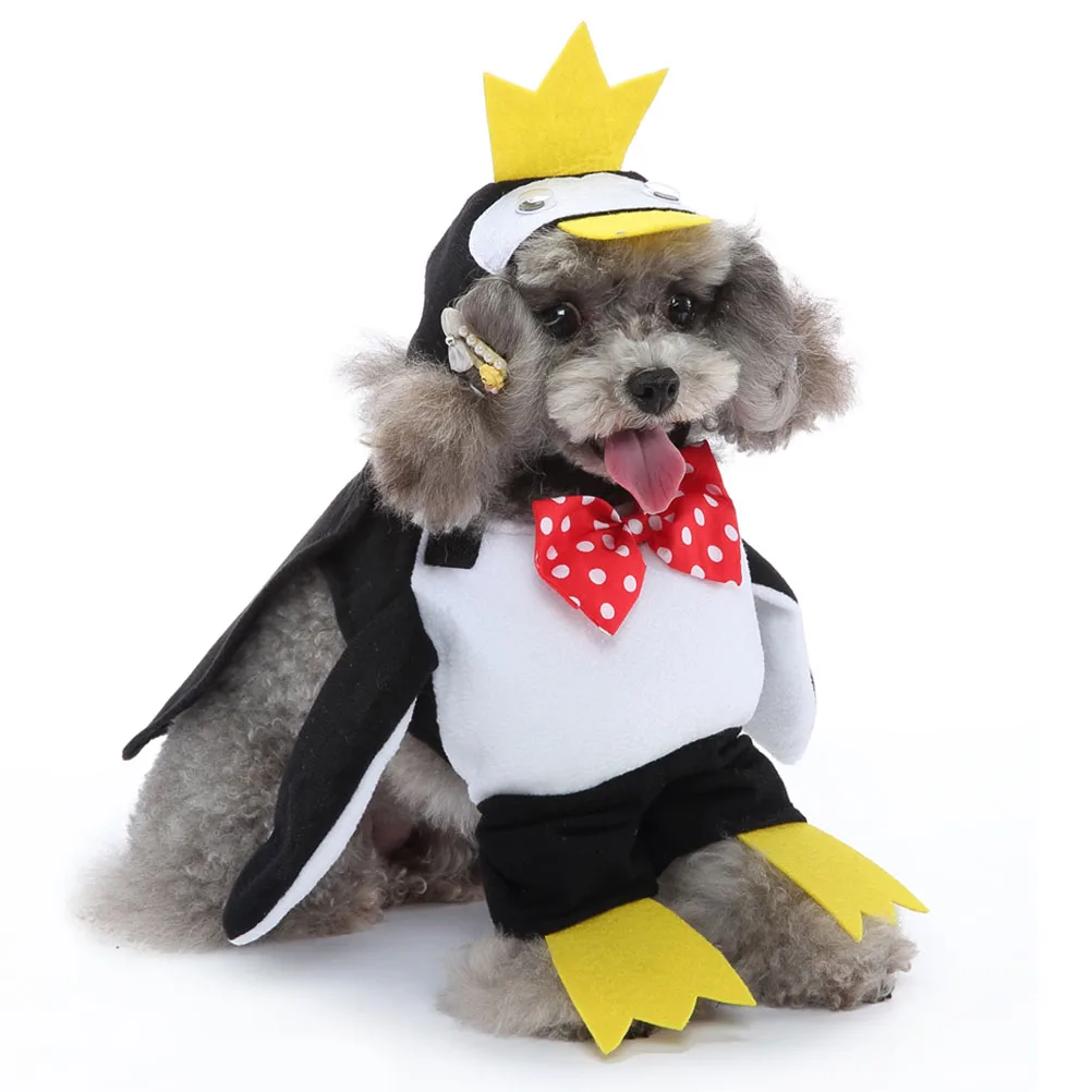 

Pet Costume Dog Clothing Cat Apparel Cloak Halloween Penguin Hat Lightweight Supple Wear Gathering Holiday Festival Durable