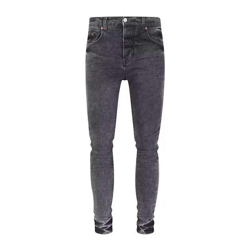 High Street Fashion New Jeans Elastic Slim Fit Retro Wash Black Jeans Hip Hop Brand Versatile Pants