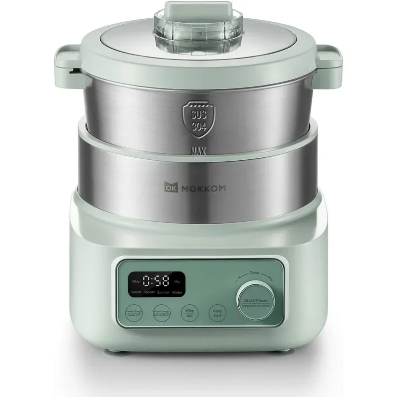 Electric Dough Maker with Proof Dough Function, Microcomputer Timing, 4.5Qt 304 Stainless Steel Bowl, Dough Mixer