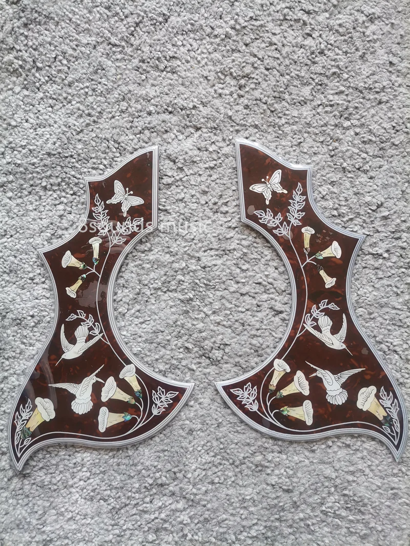 

2mm thickness celluloid inlays Pick-guard,Golpeador para guitarra acustica pearl bird inlaid pickguard right left handed