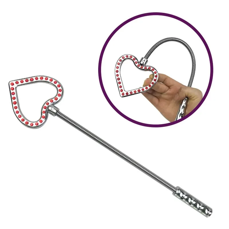 

34CM Stainless Steel Horse whip,Paddle, Heart-Shaped Riding Crop Stainless Steel Horse whip,Bendable Spank Paddle